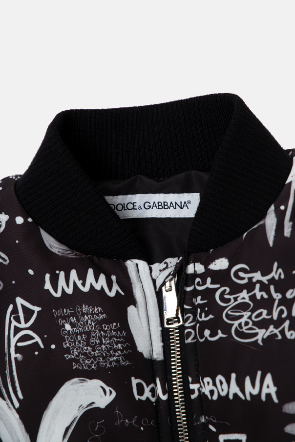 Dolce and gabbana hotsell logo tape bomber jacket